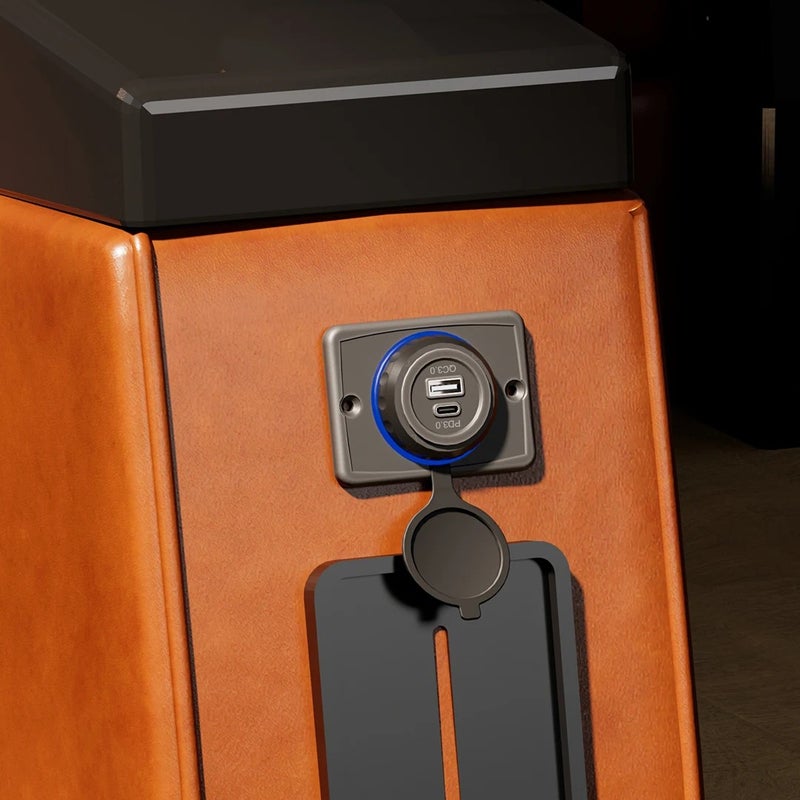 Bluejw Led Dual USB Car Charger QC3.0 PD3.0 12V/24V Fast Charging Adapter, 2 Port Automobile Charger Socket for Phones/Tablets/Marine - [Your Brand/Model] - Image 3